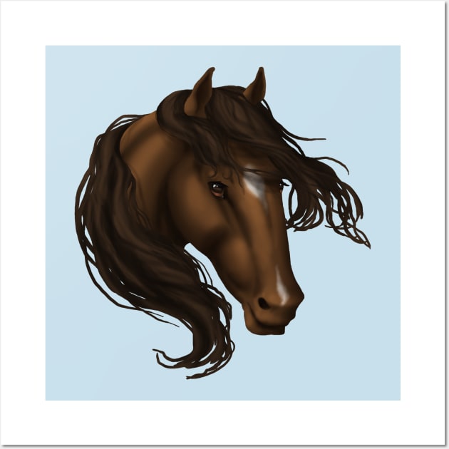 Horse Head - Brown Star Snip Wall Art by FalconArt